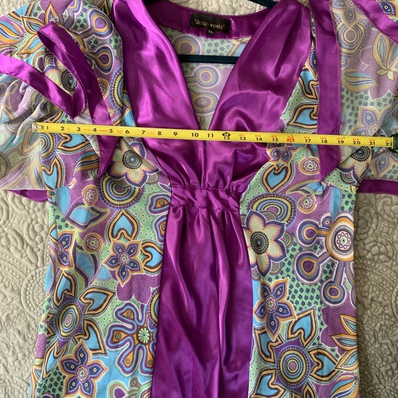 Bright Floral Mandala Colorful Tunic Kimono - Picture 5 of 6